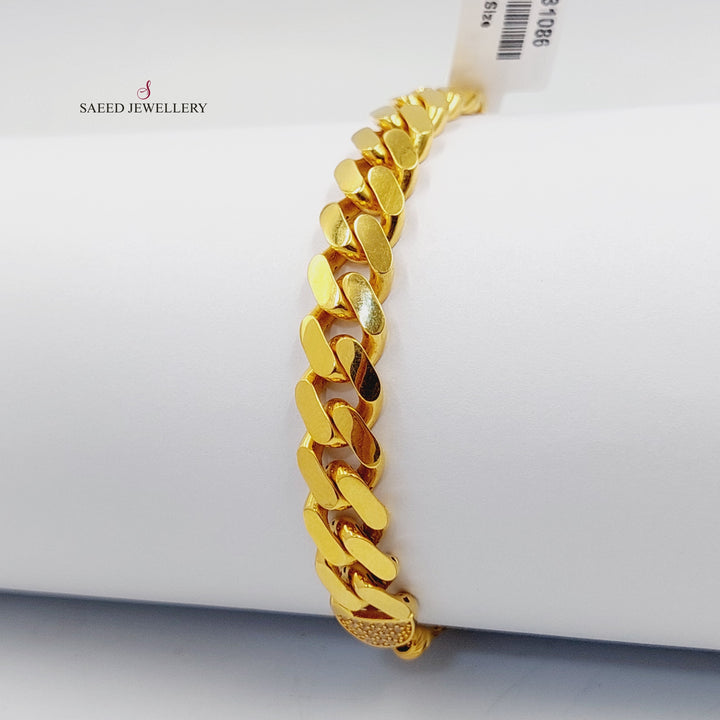 21K Gold Deluxe Cuban Links Bracelet by Saeed Jewelry - Image 4