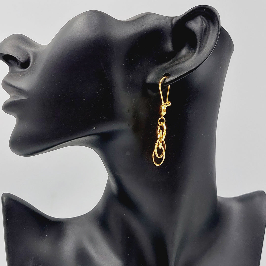 21K Gold Deluxe Cuban Links Earrings by Saeed Jewelry - Image 2