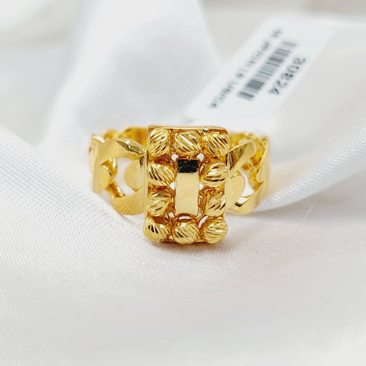 21K Gold Deluxe Cuban Links Ring by Saeed Jewelry - Image 3