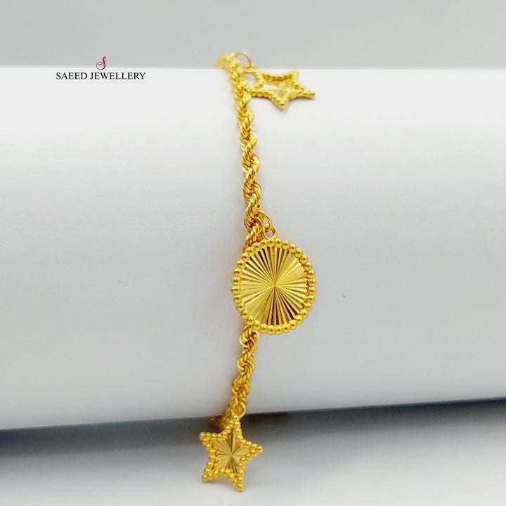 21K Gold Deluxe Dandash Bracelet by Saeed Jewelry - Image 4