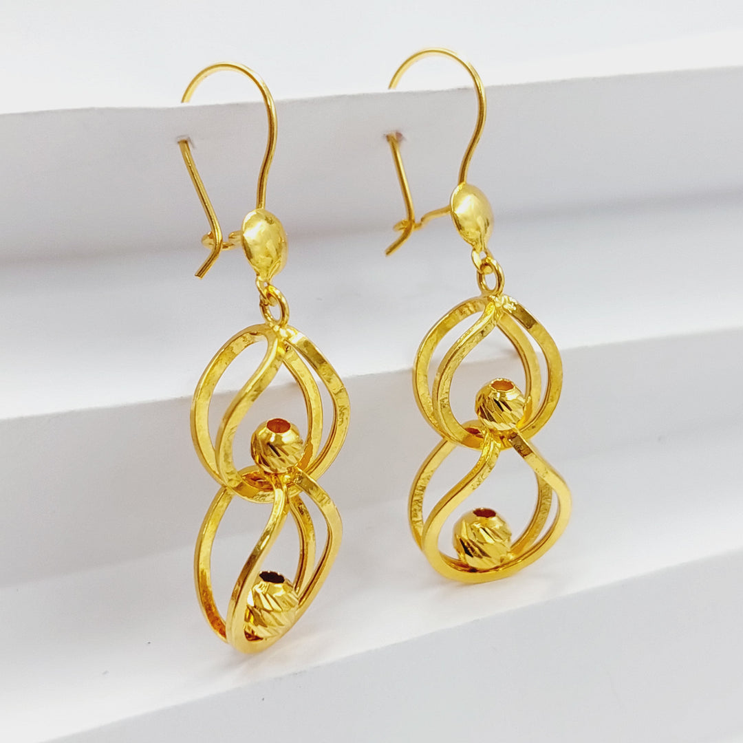 21K Gold Deluxe Earrings by Saeed Jewelry - Image 3