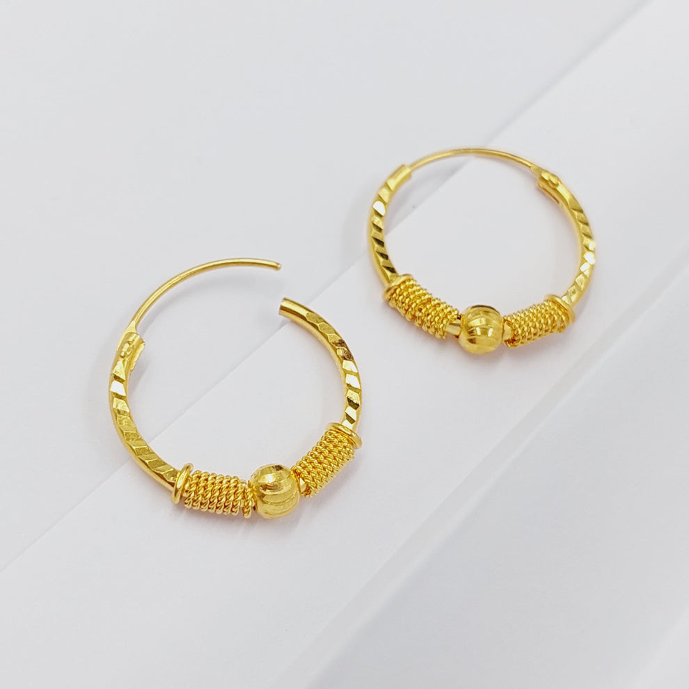 21K Gold Deluxe Earrings by Saeed Jewelry - Image 1