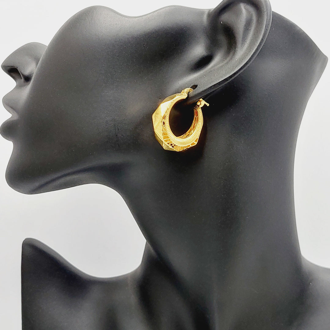 21K Gold Deluxe Hoop Earrings by Saeed Jewelry - Image 2