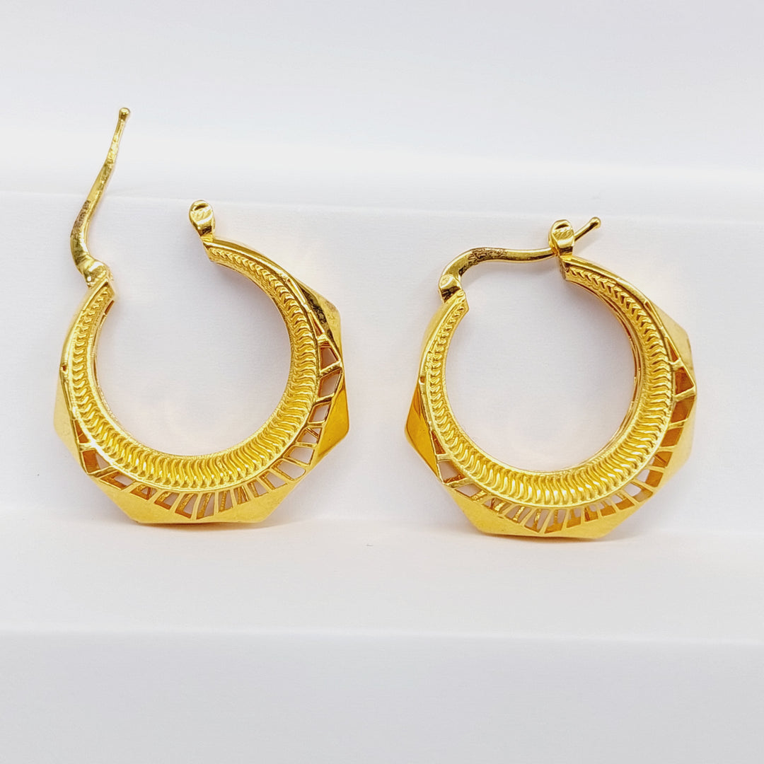 21K Gold Deluxe Hoop Earrings by Saeed Jewelry - Image 3