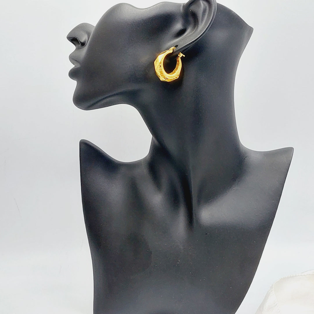 21K Gold Deluxe Hoop Earrings by Saeed Jewelry - Image 5