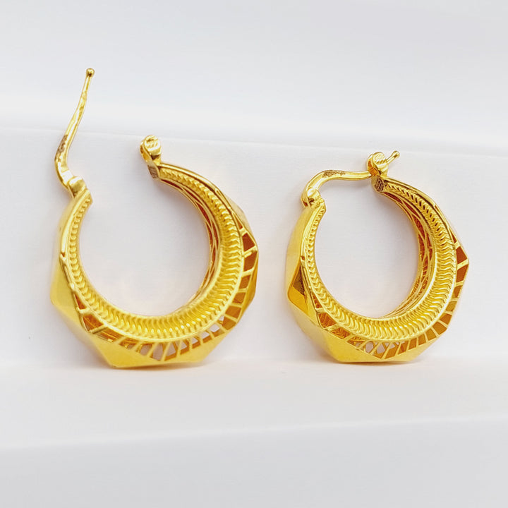 21K Gold Deluxe Hoop Earrings by Saeed Jewelry - Image 1