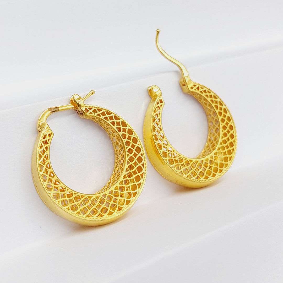 21K Gold Deluxe Hoop Earrings by Saeed Jewelry - Image 5