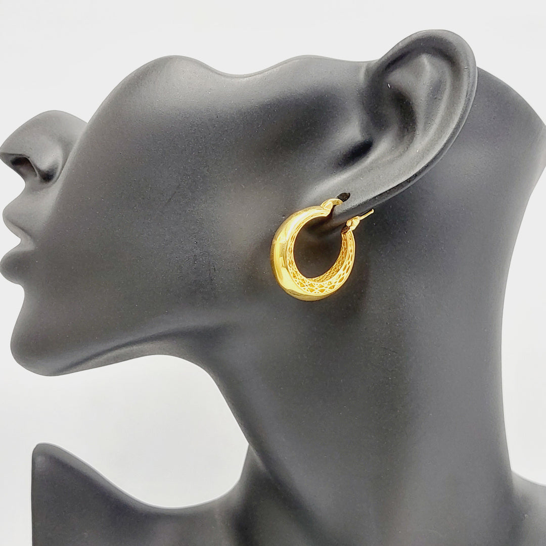 21K Gold Deluxe Hoop Earrings by Saeed Jewelry - Image 2