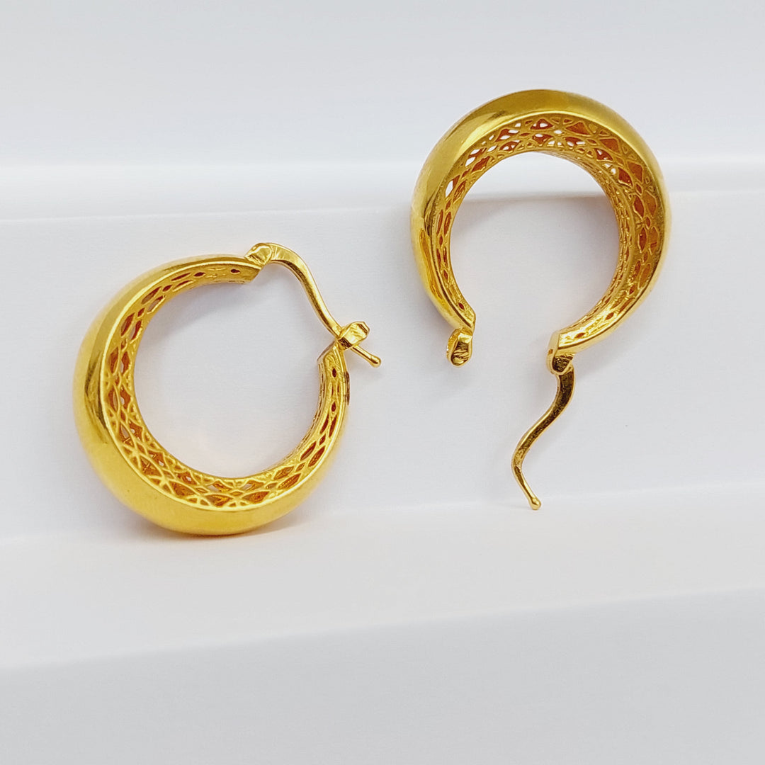 21K Gold Deluxe Hoop Earrings by Saeed Jewelry - Image 3