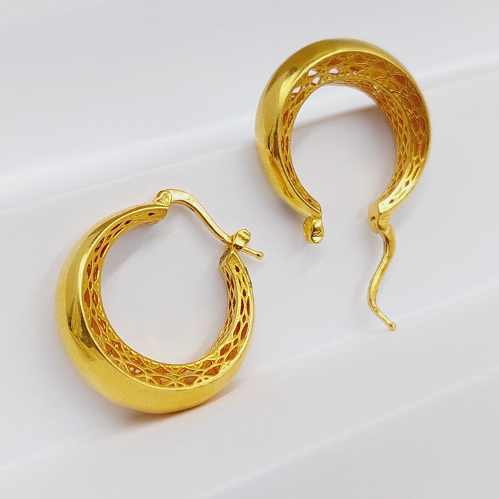 21K Gold Deluxe Hoop Earrings by Saeed Jewelry - Image 4