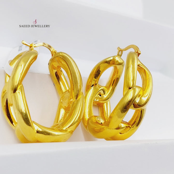 21K Gold Deluxe Hoop Earrings by Saeed Jewelry - Image 3