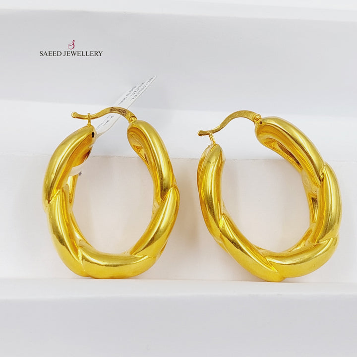 21K Gold Deluxe Hoop Earrings by Saeed Jewelry - Image 4