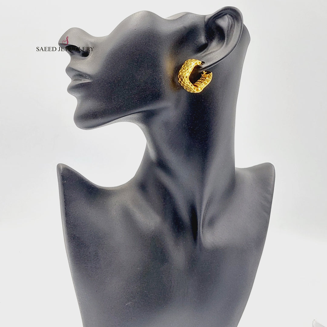 21K Gold Deluxe Hoop Earrings by Saeed Jewelry - Image 5