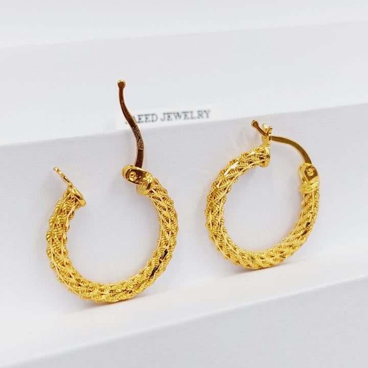 21K Gold Deluxe Hoop Earrings by Saeed Jewelry - Image 2