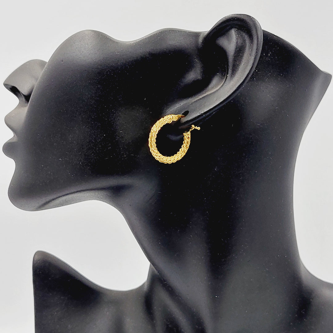 21K Gold Deluxe Hoop Earrings by Saeed Jewelry - Image 5