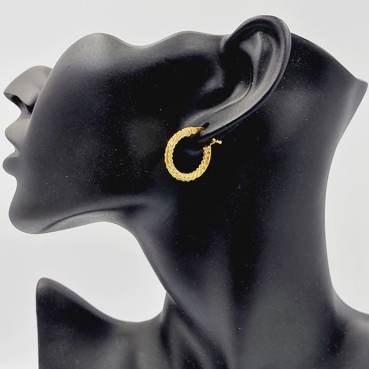 21K Gold Deluxe Hoop Earrings by Saeed Jewelry - Image 4