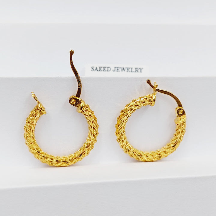 21K Gold Deluxe Hoop Earrings by Saeed Jewelry - Image 1