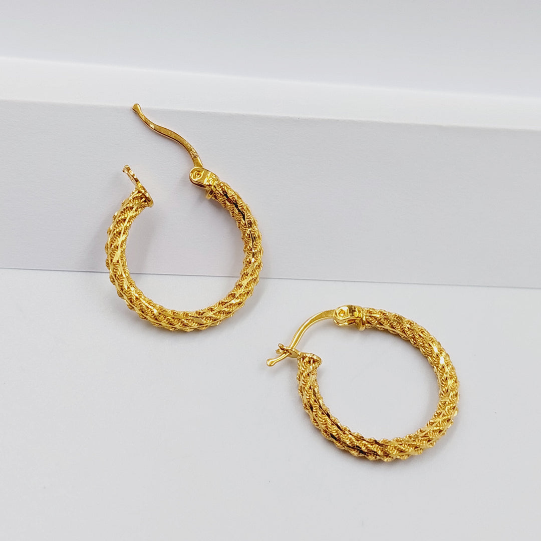 21K Gold Deluxe Hoop Earrings by Saeed Jewelry - Image 3