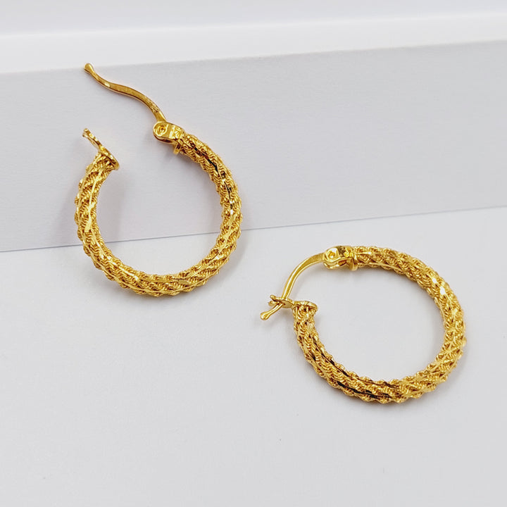 21K Gold Deluxe Hoop Earrings by Saeed Jewelry - Image 5