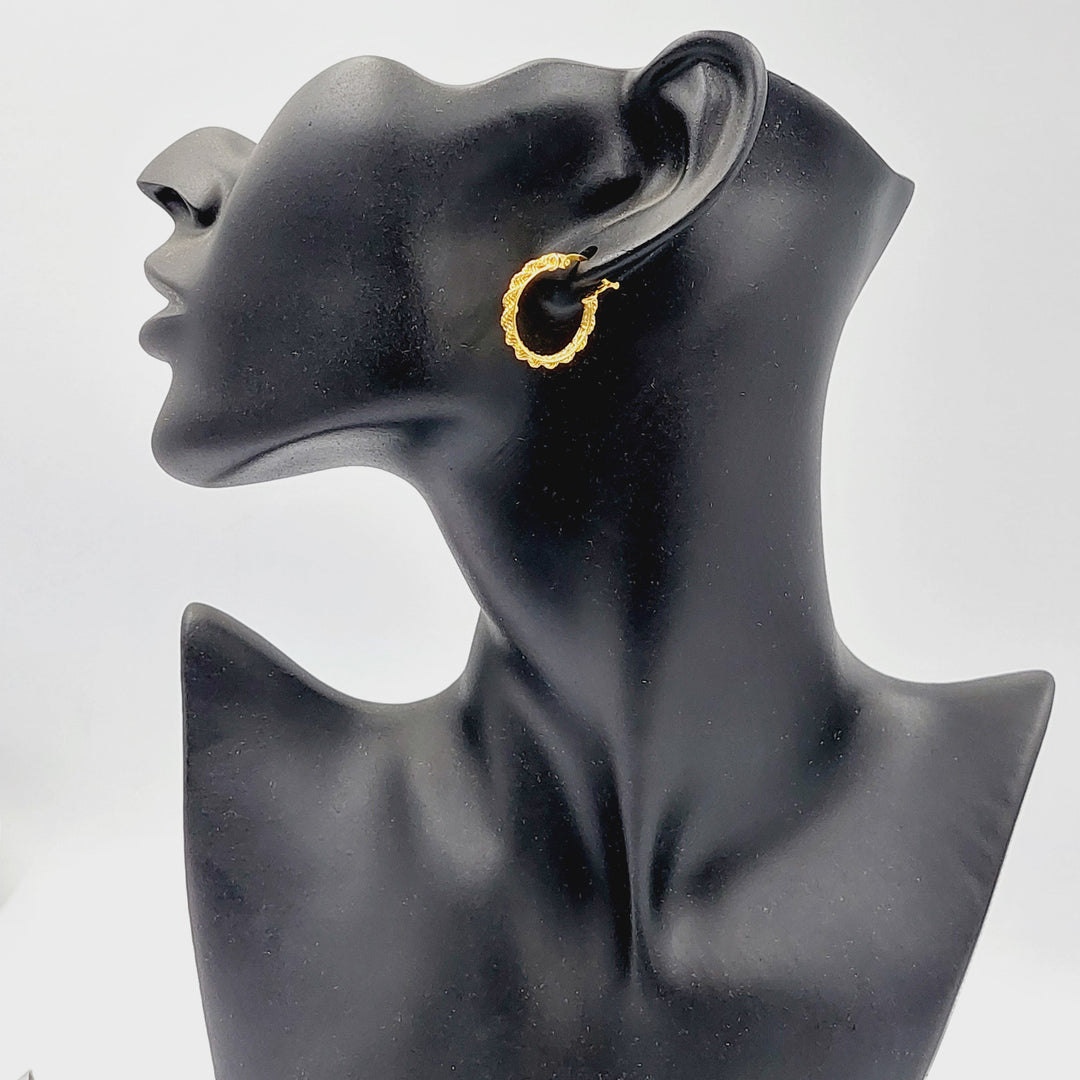 21K Gold Deluxe Hoop Earrings by Saeed Jewelry - Image 3