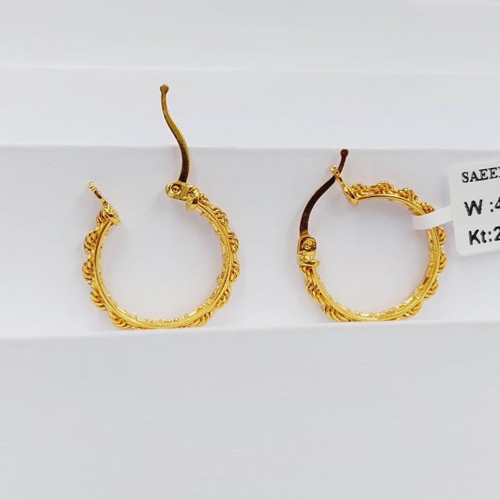 21K Gold Deluxe Hoop Earrings by Saeed Jewelry - Image 4