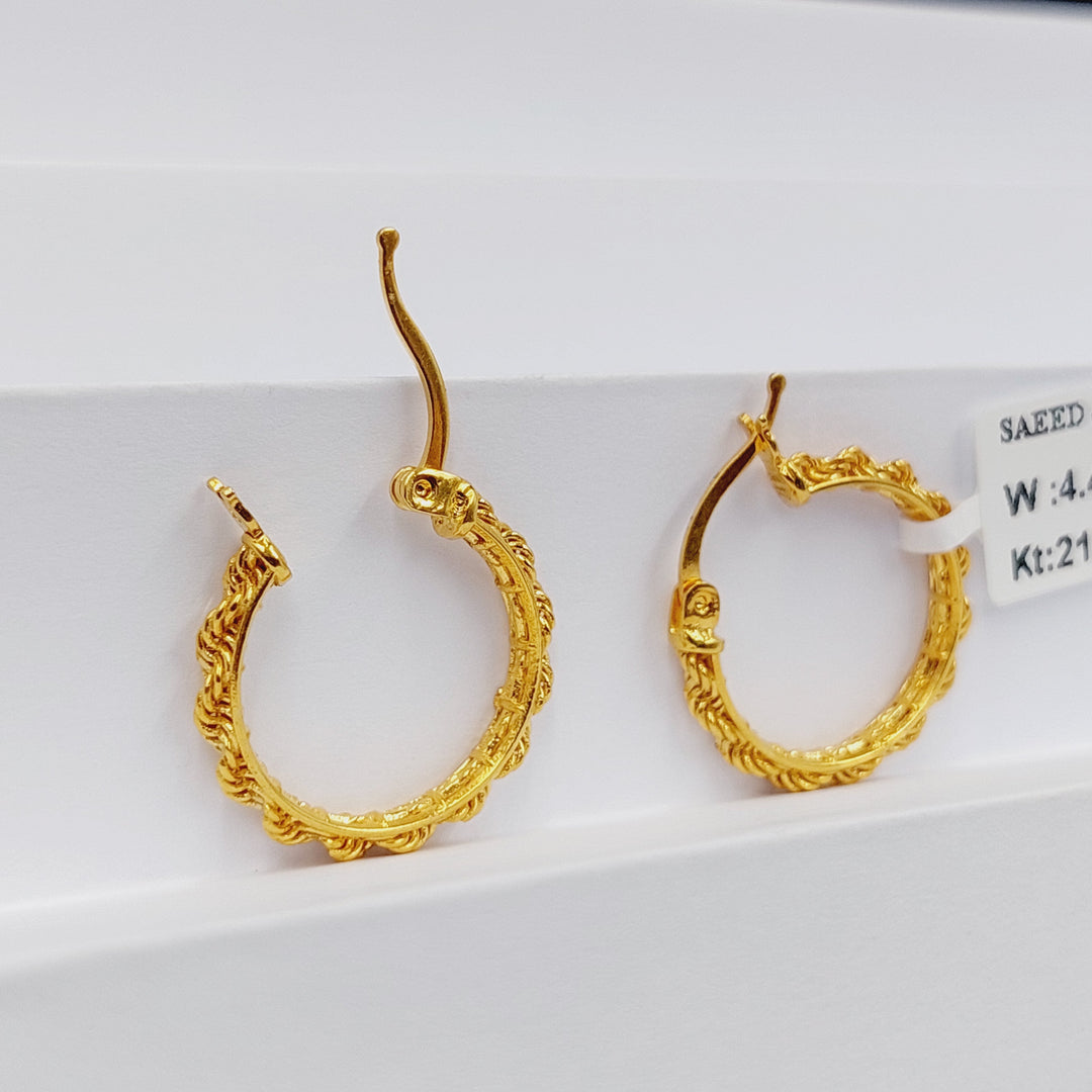 21K Gold Deluxe Hoop Earrings by Saeed Jewelry - Image 6