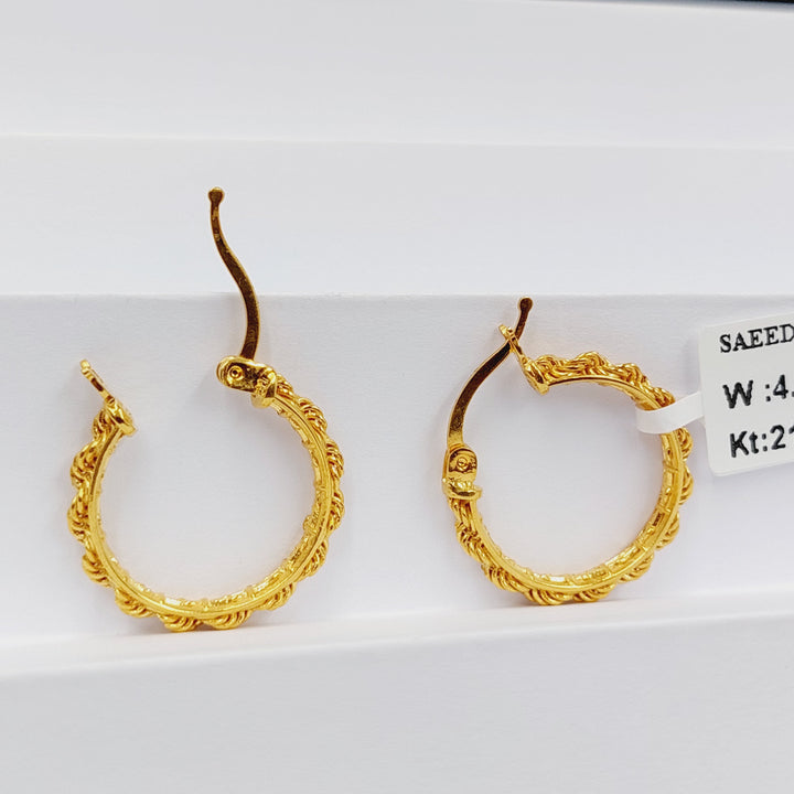 21K Gold Deluxe Hoop Earrings by Saeed Jewelry - Image 1