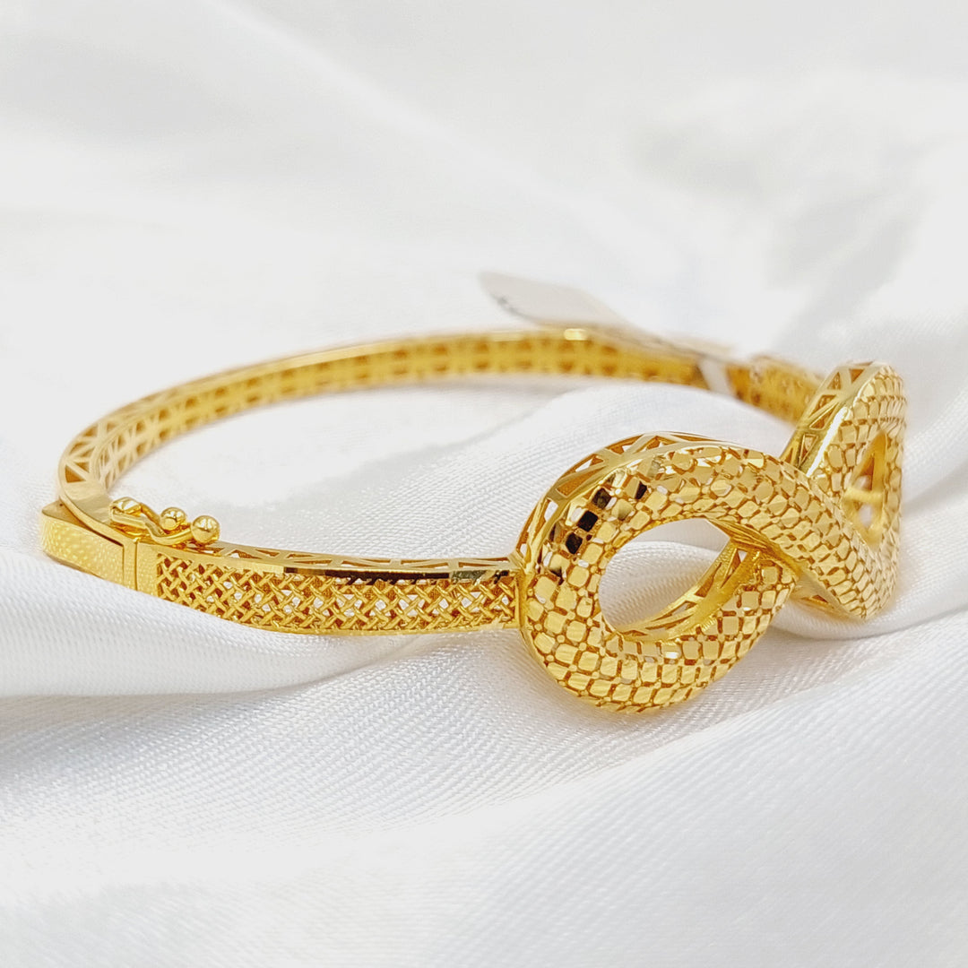 21K Gold Deluxe Infinite Bangle Bracelet by Saeed Jewelry - Image 3