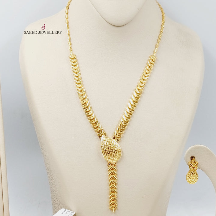 21K Gold Deluxe Leaf Set by Saeed Jewelry - Image 3