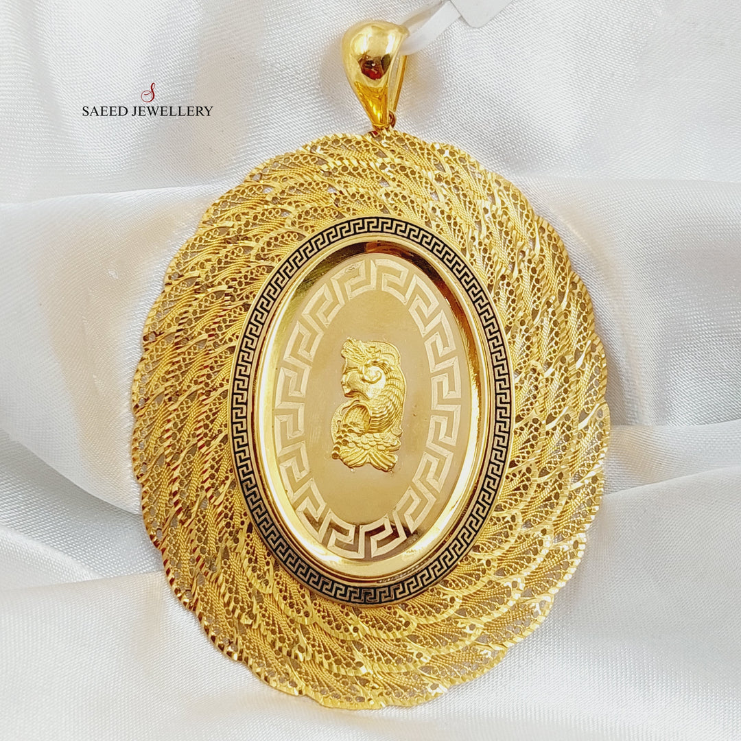 21K Gold Deluxe Ounce Pendant by Saeed Jewelry - Image 3