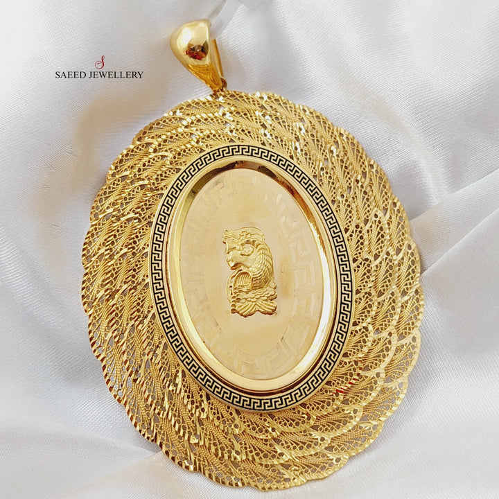 21K Gold Deluxe Ounce Pendant by Saeed Jewelry - Image 4