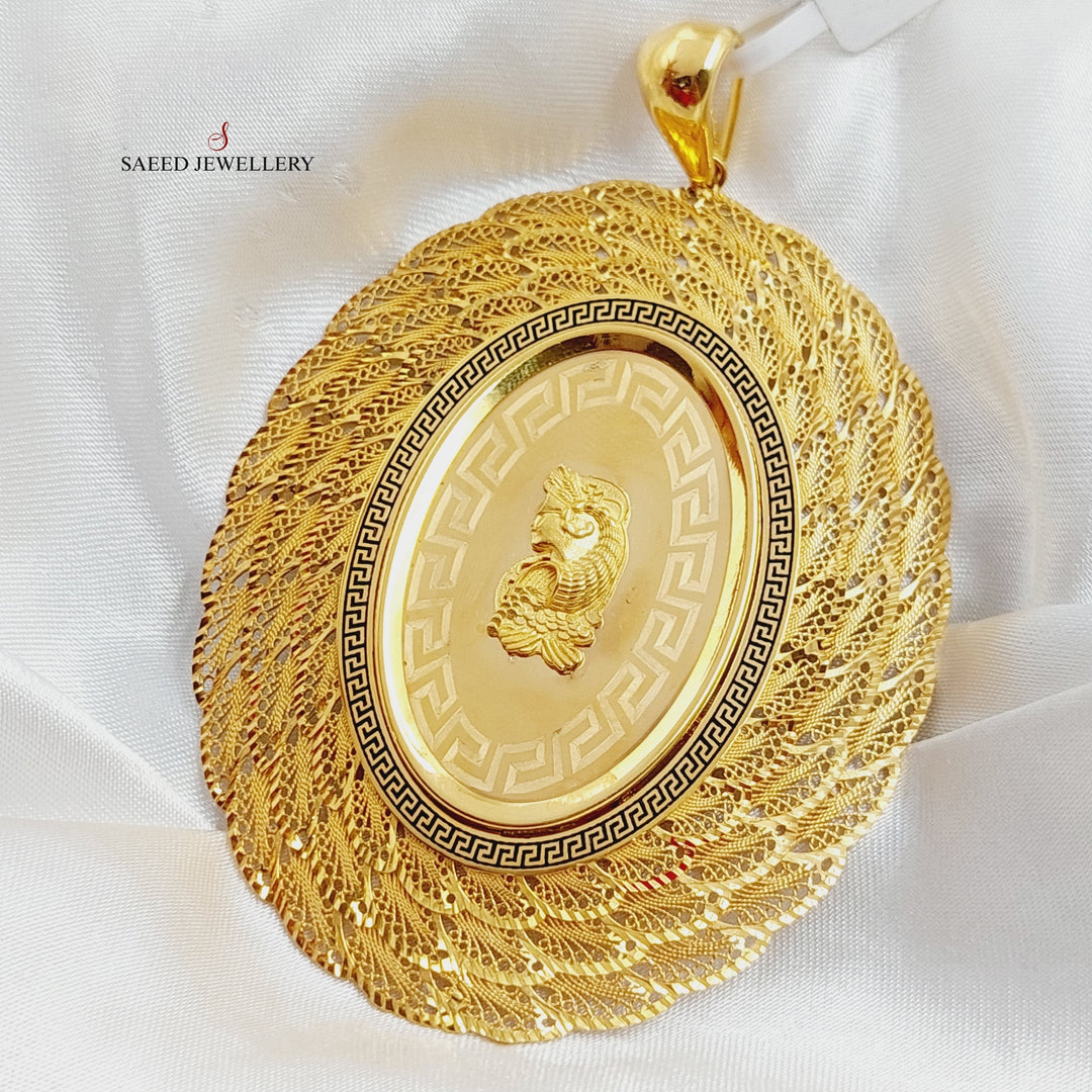 21K Gold Deluxe Ounce Pendant by Saeed Jewelry - Image 5