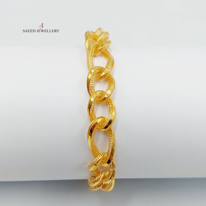 21K Gold Deluxe Oval Bracelet by Saeed Jewelry - Image 3