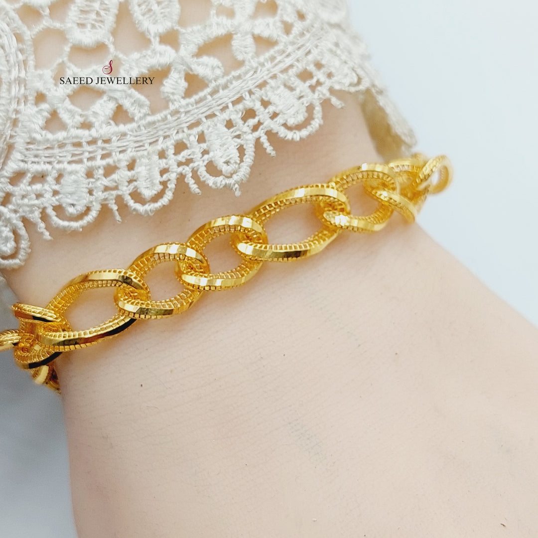 21K Gold Deluxe Oval Bracelet by Saeed Jewelry - Image 5