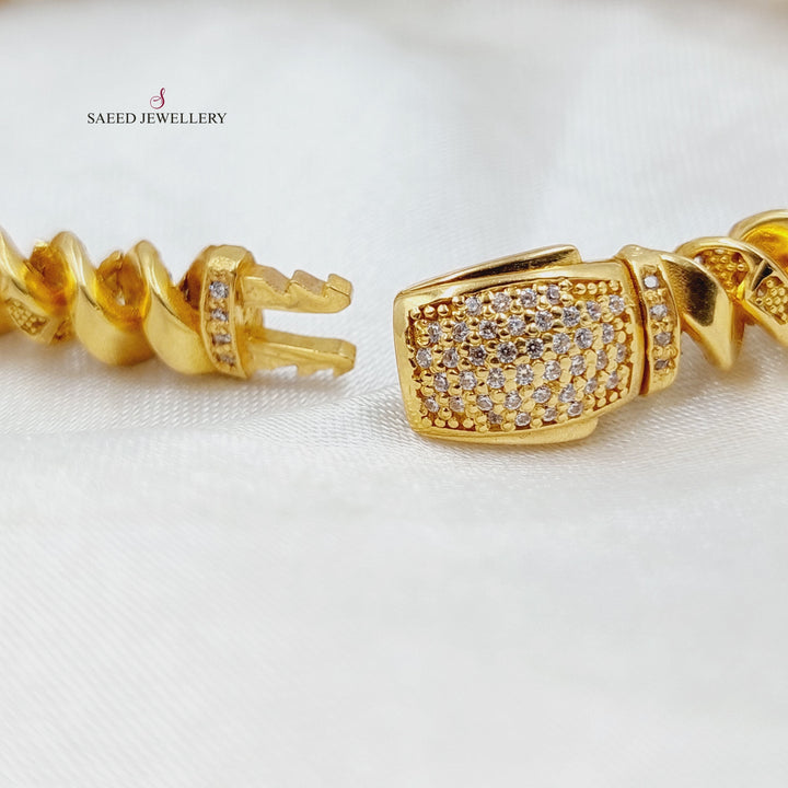 21K Gold Deluxe Loop Bracelet by Saeed Jewelry - Image 5