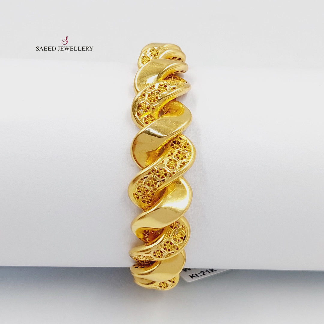 21K Gold Deluxe Loop Bracelet by Saeed Jewelry - Image 1