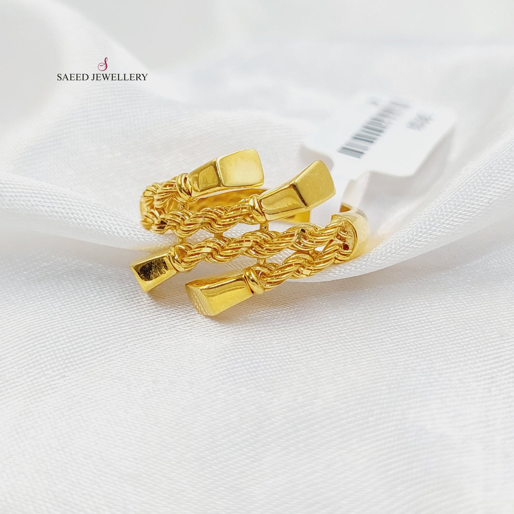 21K Gold Deluxe Rope Ring by Saeed Jewelry - Image 2