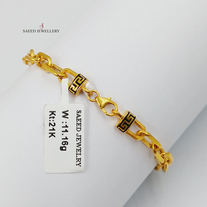 21K Gold Deluxe Clover Bracelet by Saeed Jewelry - Image 4