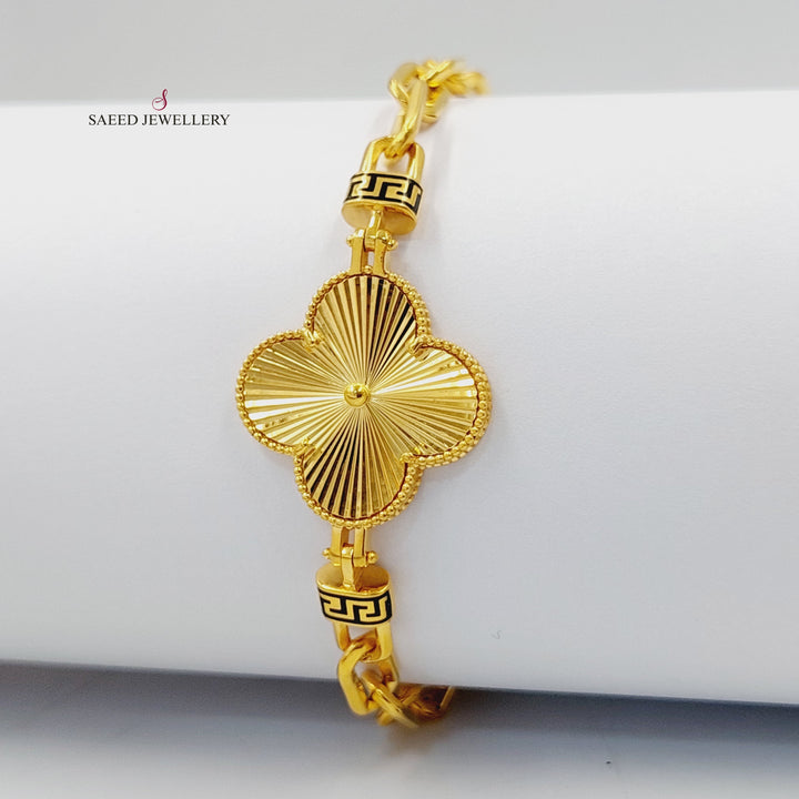 21K Gold Deluxe Clover Bracelet by Saeed Jewelry - Image 1