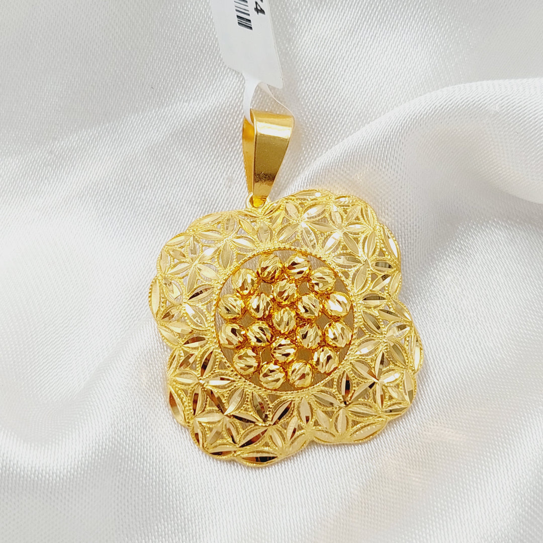 21K Gold Deluxe Rose Pendant by Saeed Jewelry - Image 3