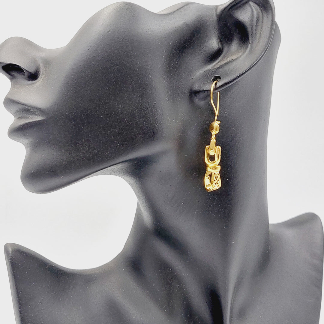 21K Gold Deluxe Shankle Earrings by Saeed Jewelry - Image 3