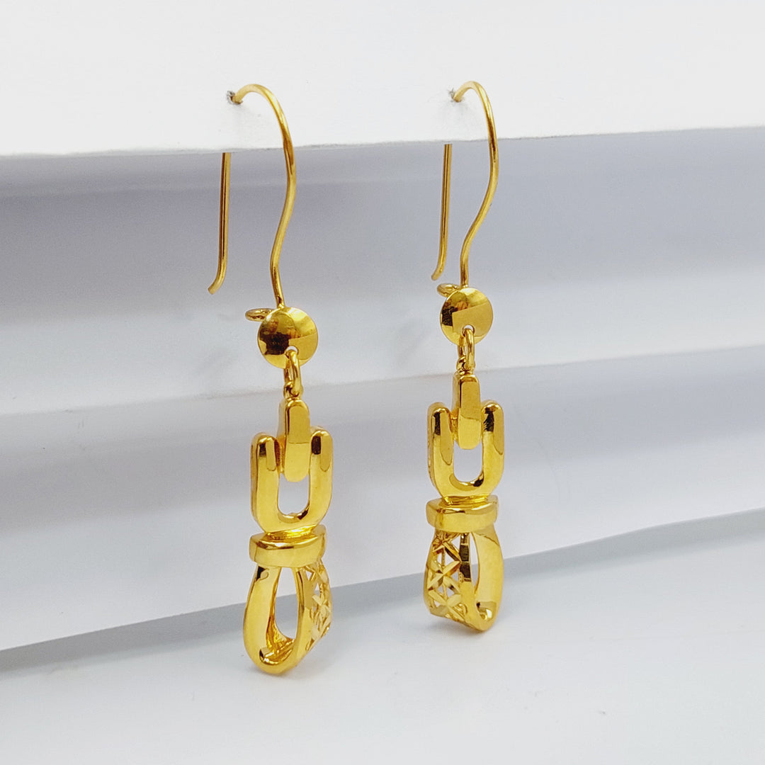 21K Gold Deluxe Shankle Earrings by Saeed Jewelry - Image 1