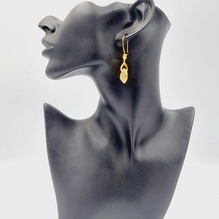 21K Gold Deluxe Shankle Earrings by Saeed Jewelry - Image 3