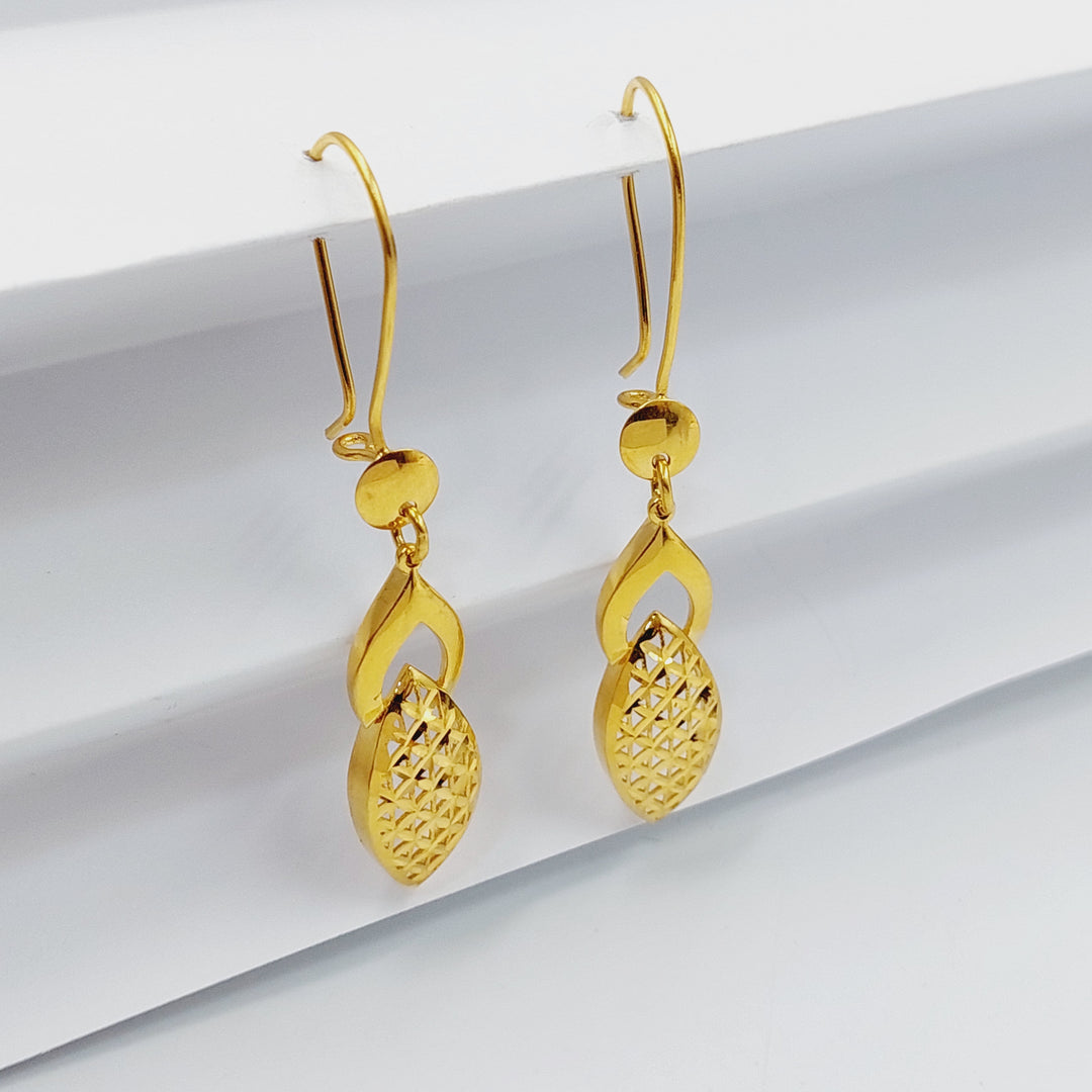 21K Gold Deluxe Shankle Earrings by Saeed Jewelry - Image 4