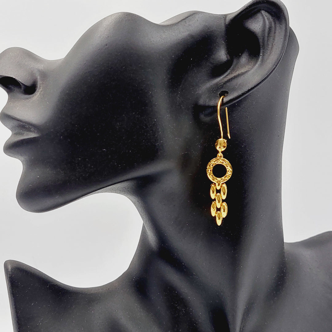 21K Gold Deluxe Shankle Earrings by Saeed Jewelry - Image 3