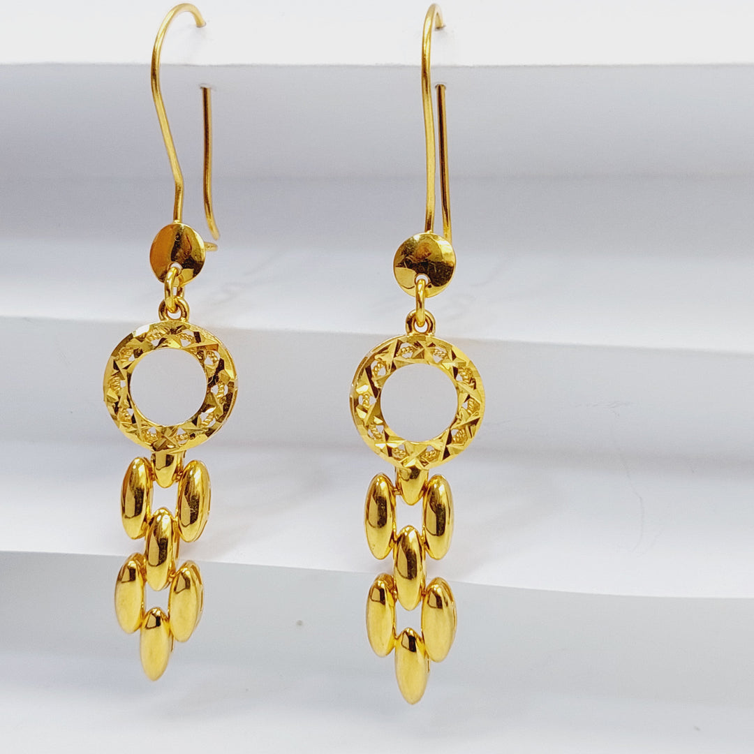 21K Gold Deluxe Shankle Earrings by Saeed Jewelry - Image 1