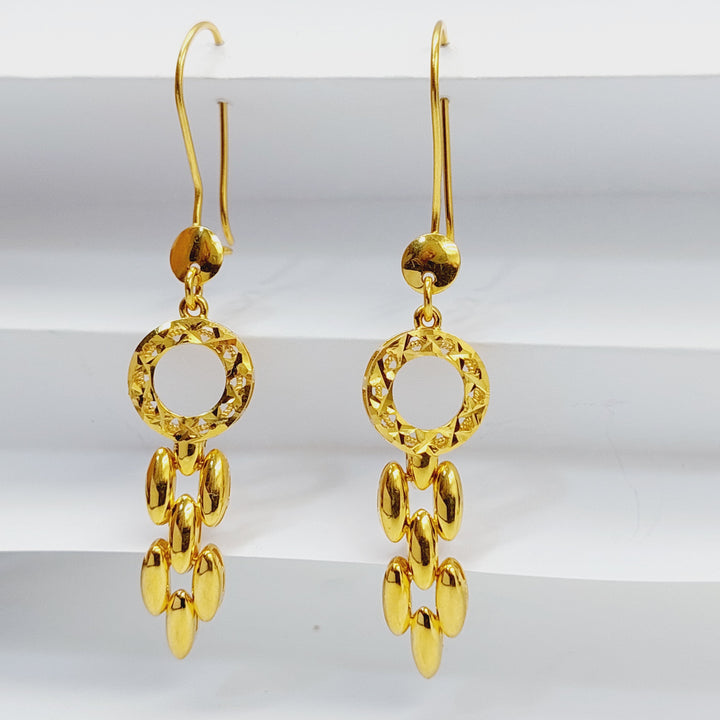 21K Gold Deluxe Shankle Earrings by Saeed Jewelry - Image 1