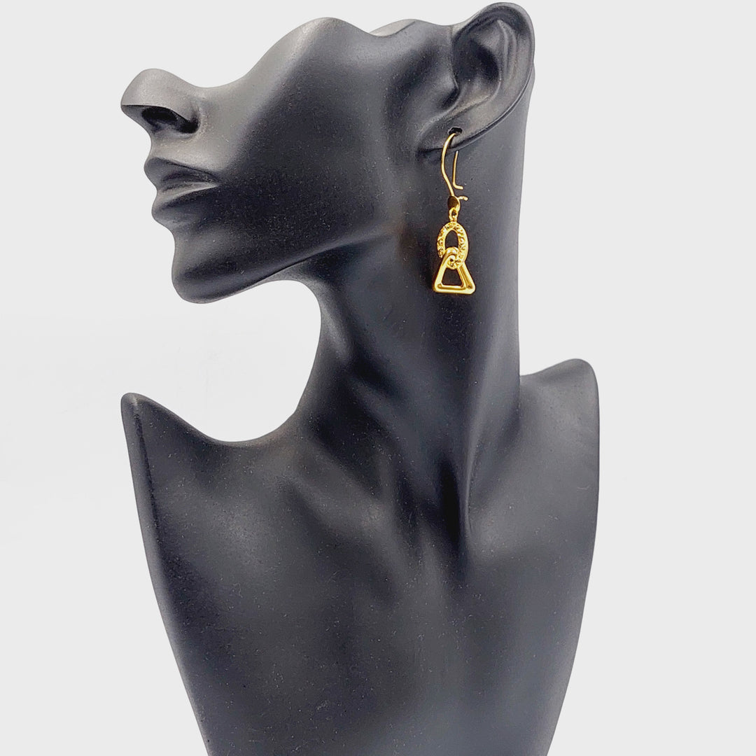 21K Gold Deluxe Shankle Earrings by Saeed Jewelry - Image 3