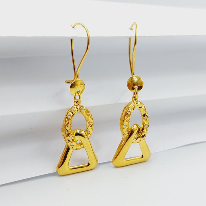 21K Gold Deluxe Shankle Earrings by Saeed Jewelry - Image 1