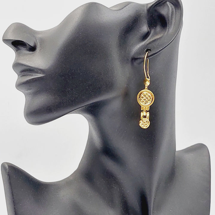 21K Gold Deluxe Shankle Earrings by Saeed Jewelry - Image 2